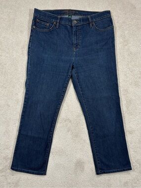 Lauren Ralph Lauren Premium Denim Classic Straight Leg Jeans Dark Wash Size 12P